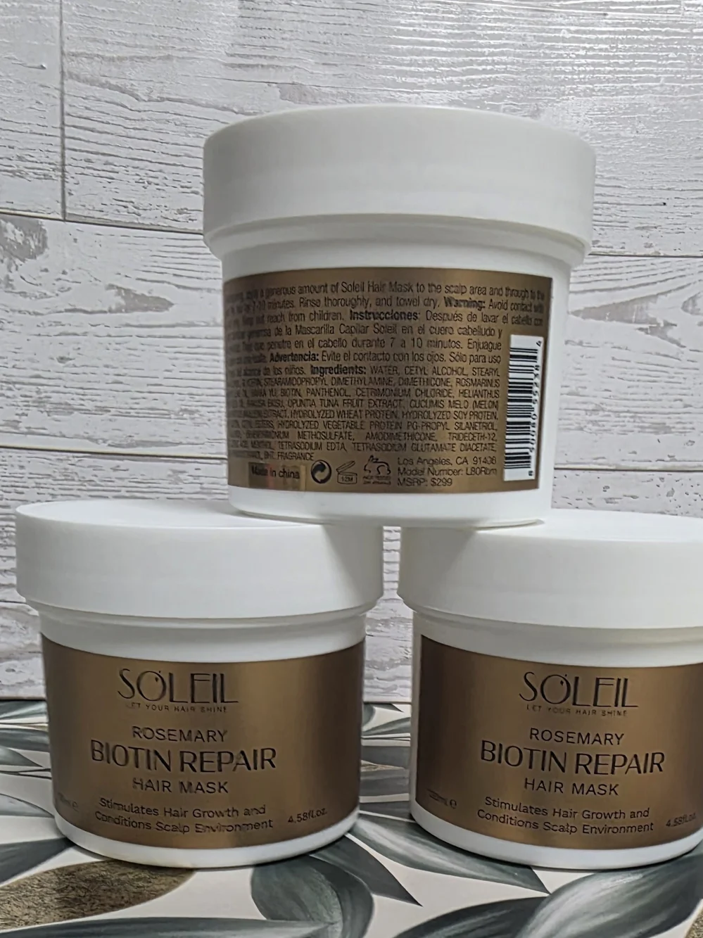 Soleil Rosemary Biotin Repair Hair Mask 4.58 oz NEW (Set of 3)